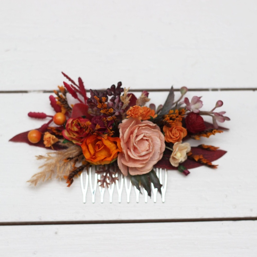 Floral hair comb